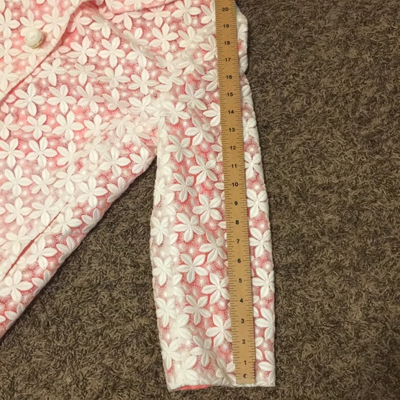 Kate Spade Embroidered Daisy Franny Coat White Pink - Picture 11 of 12